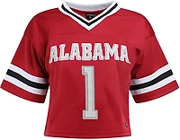 Hype and Vice Women's Alabama Crimson Tide Cropped Football Jersey T-shirt