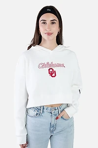 Hype and Vice Women's Oklahoma Sooners Warm Up Cropped Hoodie