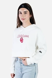 Hype and Vice Women's Oklahoma Sooners Warm Up Cropped Hoodie