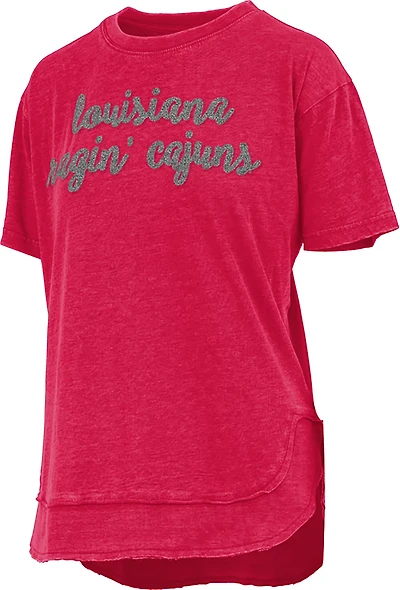 Pressbox Women's Louisiana-Lafayette Chelsea Chenille Script T-shirt