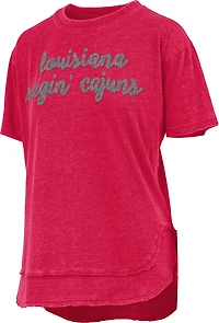 Pressbox Women's Louisiana-Lafayette Chelsea Chenille Script T-shirt