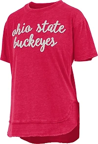 Pressbox Women's Ohio State Chelsea Chenille Script T-shirt