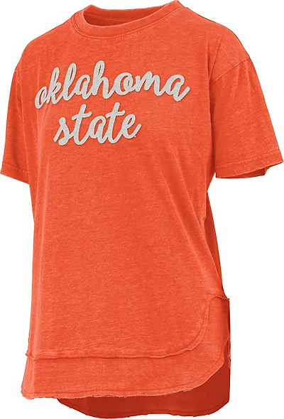 Pressbox Women's Oklahoma State Chelsea Chenille Script T-shirt