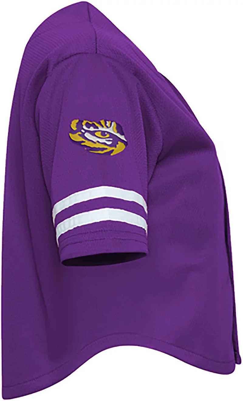 Hype and Vice Women's LSU Tigers Cropped Baseball Jersey