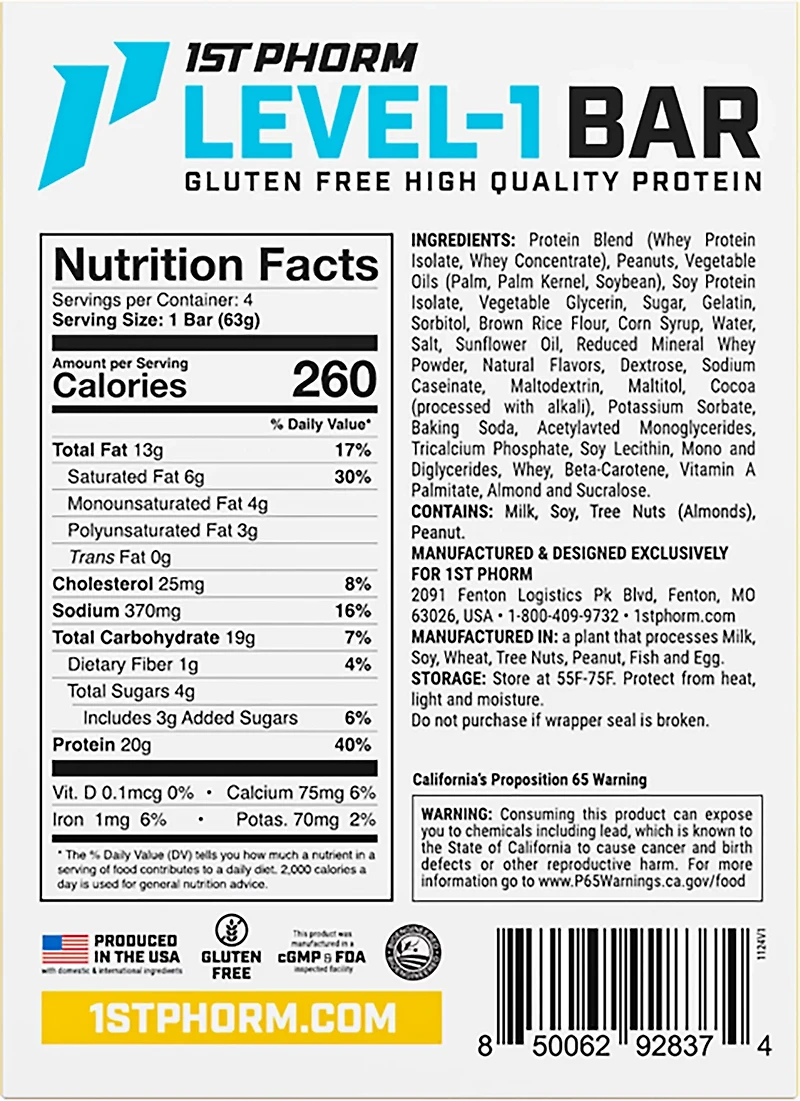 1st Phorm Level-1 Protein Bar