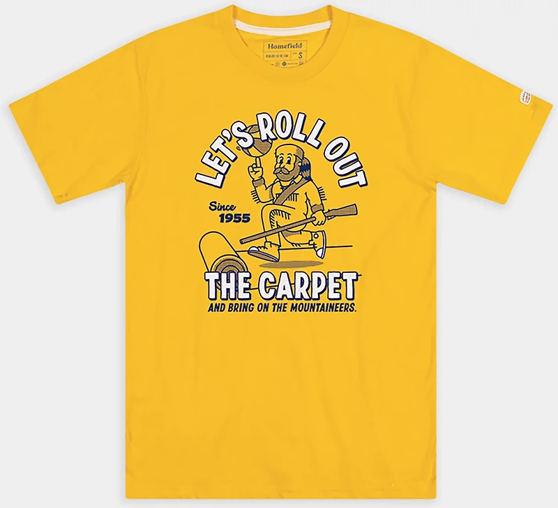 Homefield Men's West Virginia Mountaineers Roll Out The Carpet Short Sleeve T-shirt