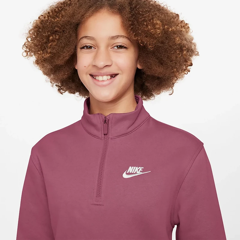 Nike Girls' Sportswear Club Fleece 1/2-Zip Pullover