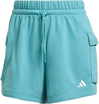 adidas Women's Small Logo French Terry Cargo Shorts 3