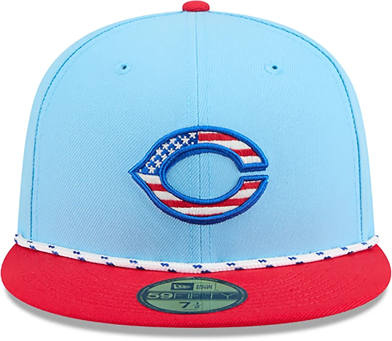 New Era Light Red Cincinnati Reds 2025 Fourth of July 59FIFTY Fitted Hat