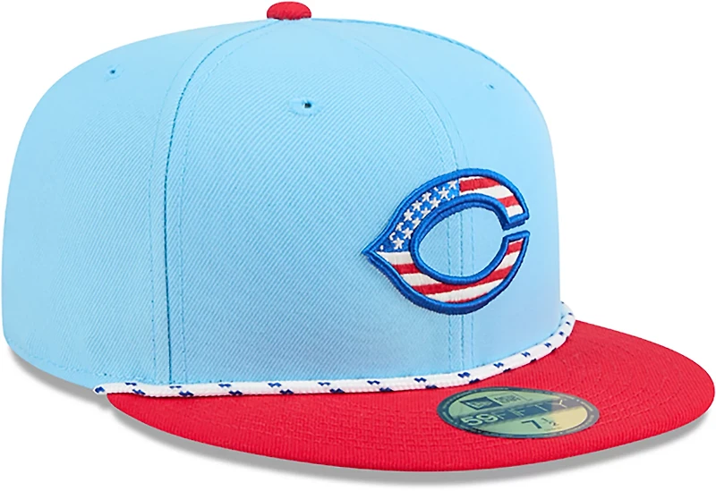 New Era Light Red Cincinnati Reds 2025 Fourth of July 59FIFTY Fitted Hat