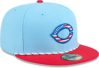 New Era Light Red Cincinnati Reds 2025 Fourth of July 59FIFTY Fitted Hat
