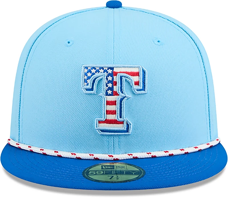New Era Light Royal Texas Rangers 2025 Fourth of July 59FIFTY Fitted Hat