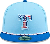 New Era Light Royal Texas Rangers 2025 Fourth of July 59FIFTY Fitted Hat