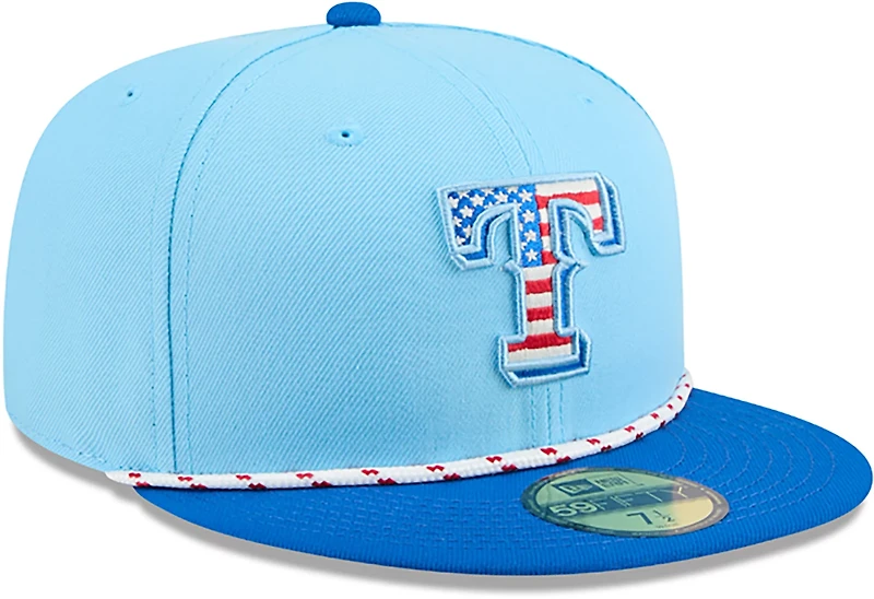 New Era Light Royal Texas Rangers 2025 Fourth of July 59FIFTY Fitted Hat
