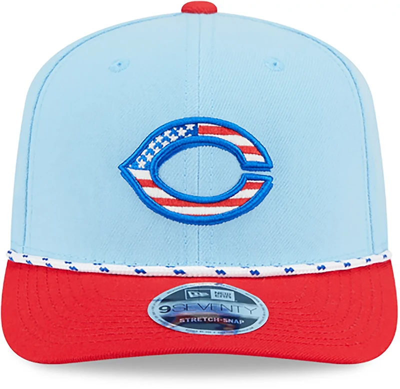 New Era Light Red Cincinnati Reds 2025 Fourth of July 9SEVENTY Adjustable Trucker Hat