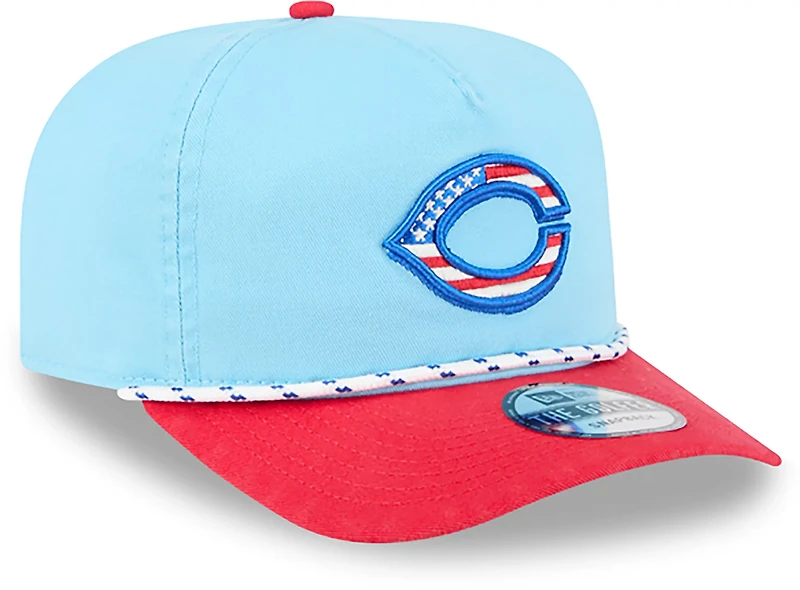 New Era Light Red Cincinnati Reds 2025 Fourth of July Golfer Snapback Hat