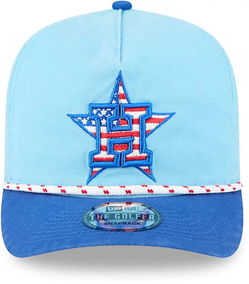 New Era Light Houston Astros 2025 Fourth of July Golfer Snapback Hat
