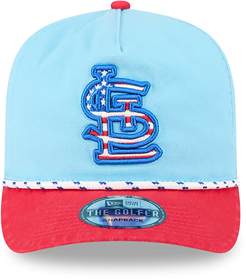 New Era Light Red St Louis Cardinals 2025 Fourth of July Golfer Snapback Hat