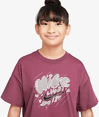 Nike Girls' Sportswear Essential Doodle 2 Graphic T-shirt