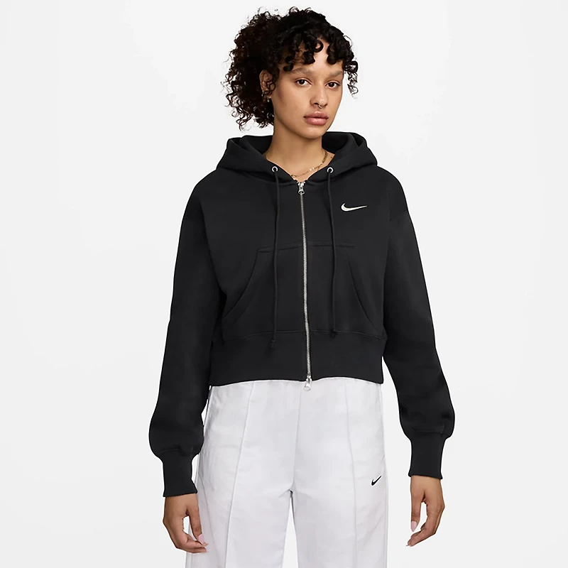 Nike Women's Sportswear Phoenix Fleece Loose Full Zip Crop Hoodie