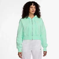 Nike Women's Sportswear Phoenix Fleece Loose Full Zip Crop Hoodie