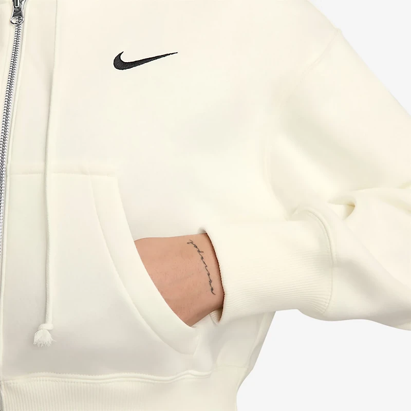 Nike Women's Sportswear Phoenix Fleece Loose Full Zip Crop Hoodie