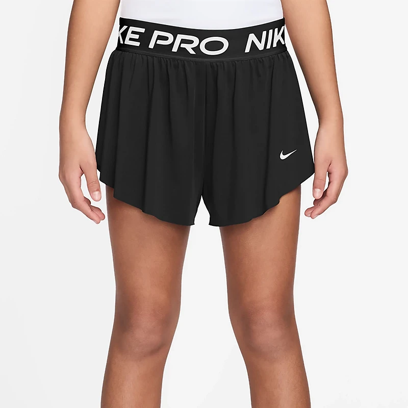 Nike Girls' Pro Dri-FIT 2 1 Knit Shorts 3