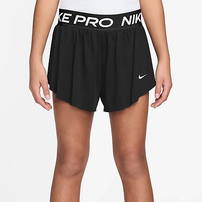 Nike Girls' Pro Dri-FIT 2 1 Knit Shorts 3