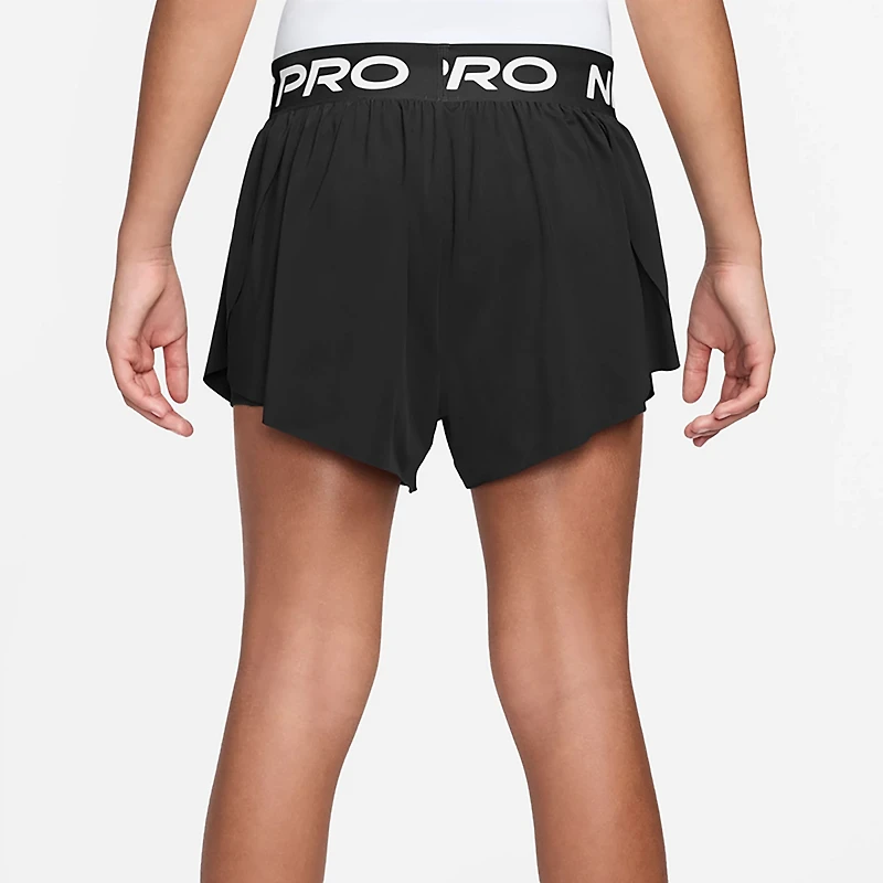 Nike Girls' Pro Dri-FIT 2 1 Knit Shorts 3