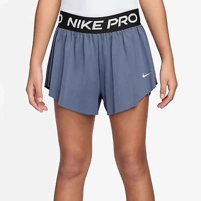 Nike Girls' Pro Dri-FIT 2 1 Knit Shorts 3