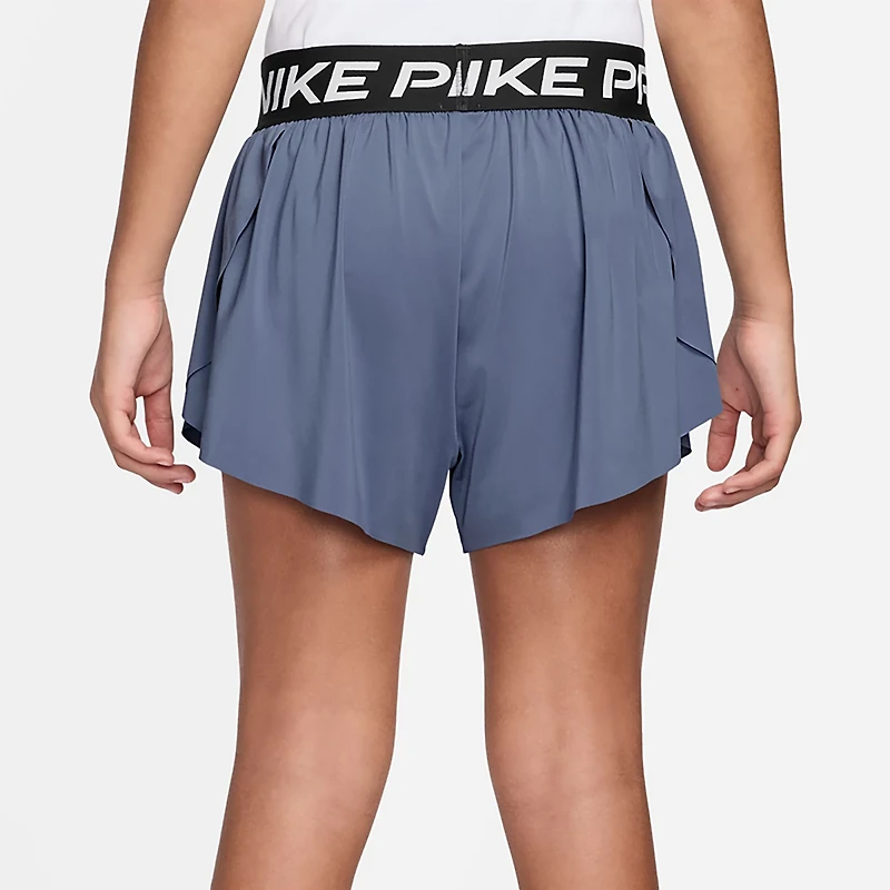 Nike Girls' Pro Dri-FIT 2 1 Knit Shorts 3