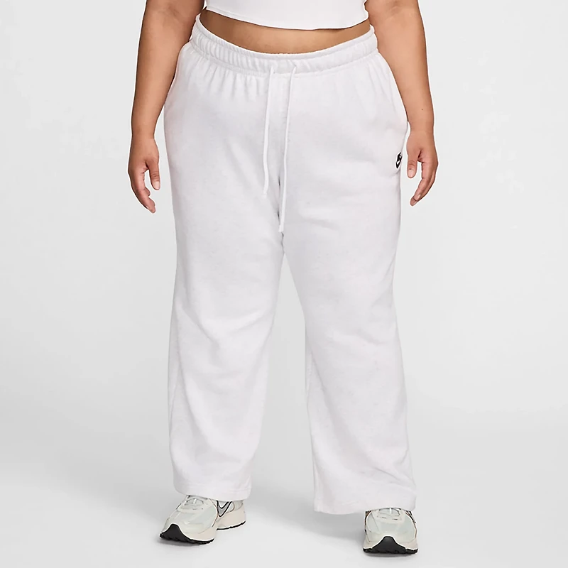Nike Women's Sportswear Club Fleece Mid Rise Wide Leg Plus Sweatpants