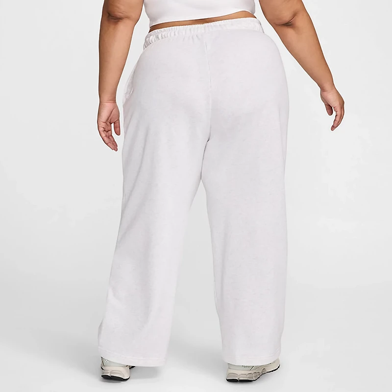 Nike Women's Sportswear Club Fleece Mid Rise Wide Leg Plus Sweatpants