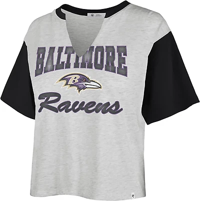 '47 Women's Baltimore Ravens Sandy Daze Dolly Crop Short Sleeve T-shirt