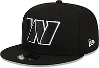 New Era Adults' Washington Commanders Black and White 9FIFTY Snapback Cap