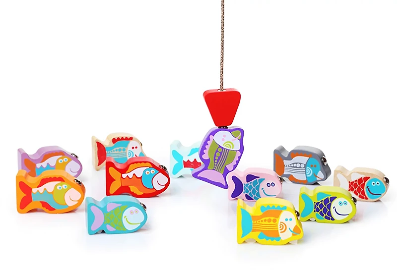 Toysmith Cubika Wooden Toy Fishing Game
