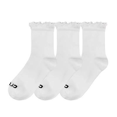 Crocs Women's Ruffle Quarter Socks 3-Pack