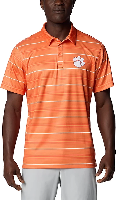 Columbia Sportswear Men's Clemson University Stripe Super Terminal Tackle Polo