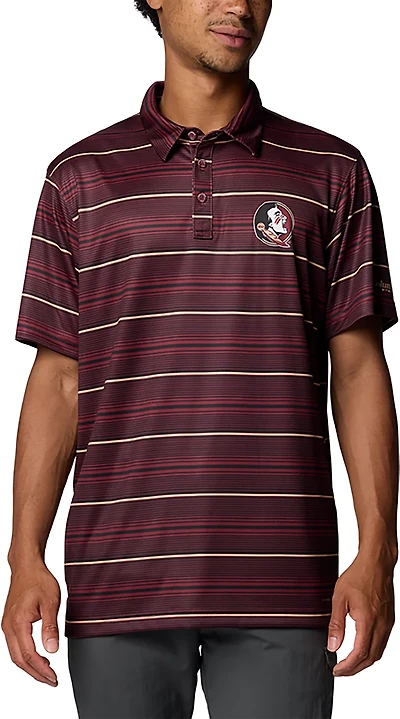 Columbia Florida State Seminoles PFG Super Terminal Tackle Omni-Shade Stripe Polo