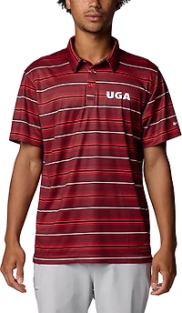 Columbia Georgia Bulldogs PFG Super Terminal Tackle Omni-Shade Stripe Polo