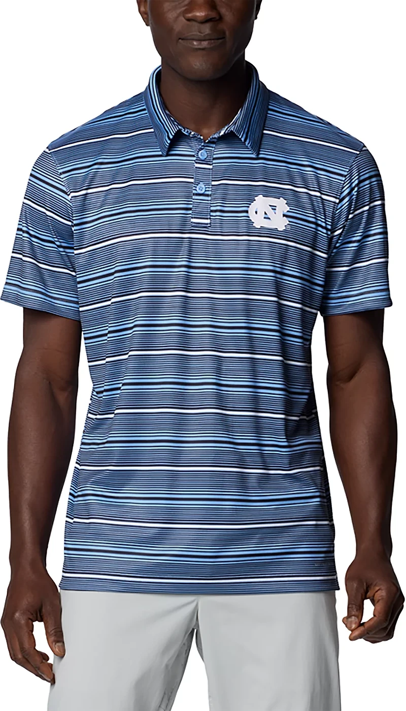 Columbia Carolina North Tar Heels PFG Super Terminal Tackle Omni-Shade Stripe Polo