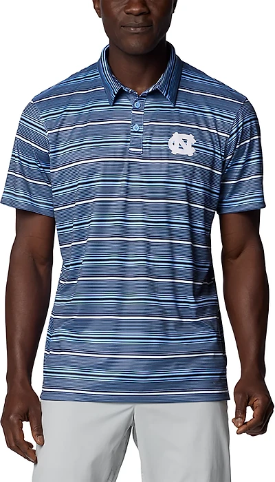 Columbia Carolina North Tar Heels PFG Super Terminal Tackle Omni-Shade Stripe Polo