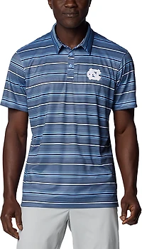 Columbia Carolina North Tar Heels PFG Super Terminal Tackle Omni-Shade Stripe Polo