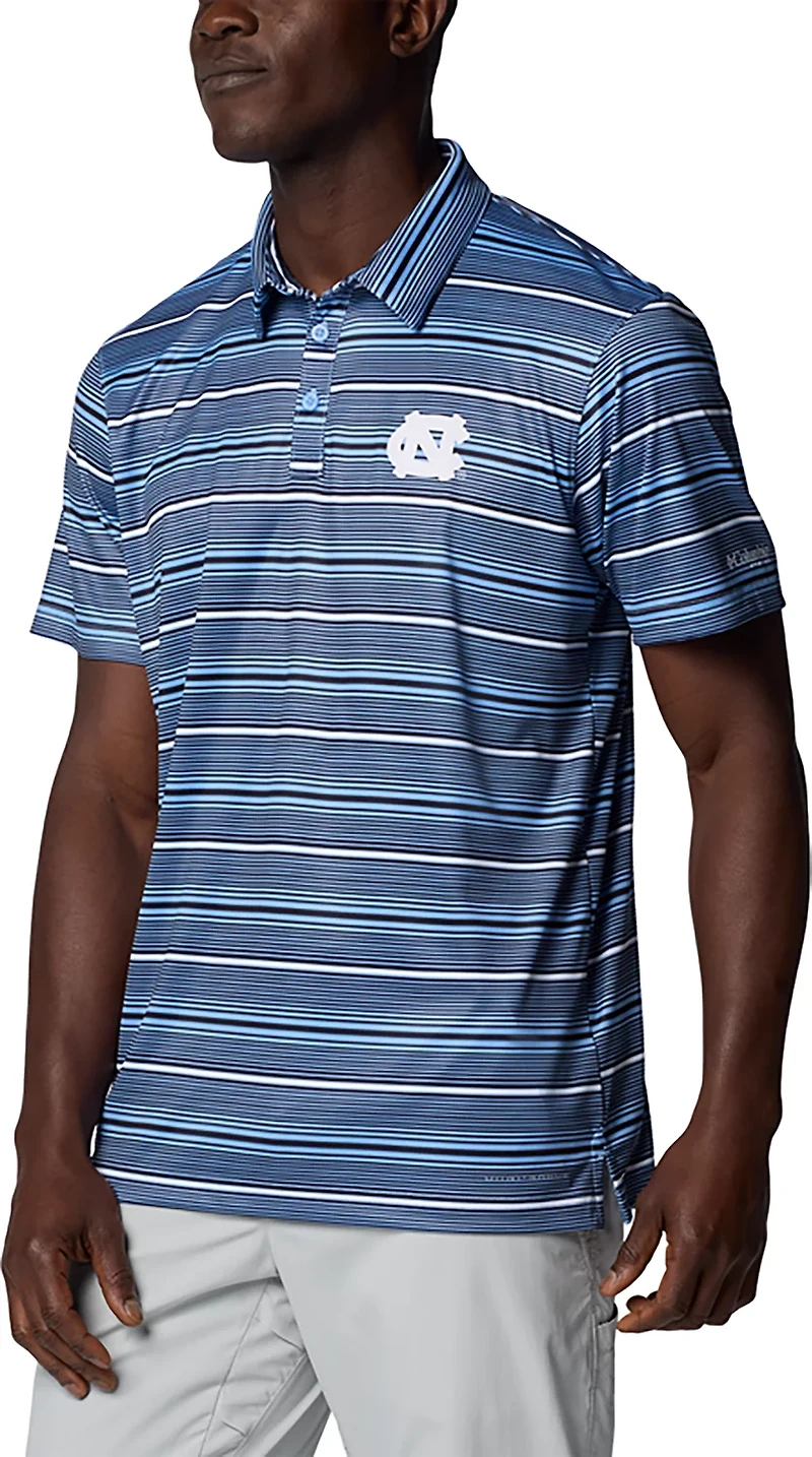Columbia Carolina North Tar Heels PFG Super Terminal Tackle Omni-Shade Stripe Polo