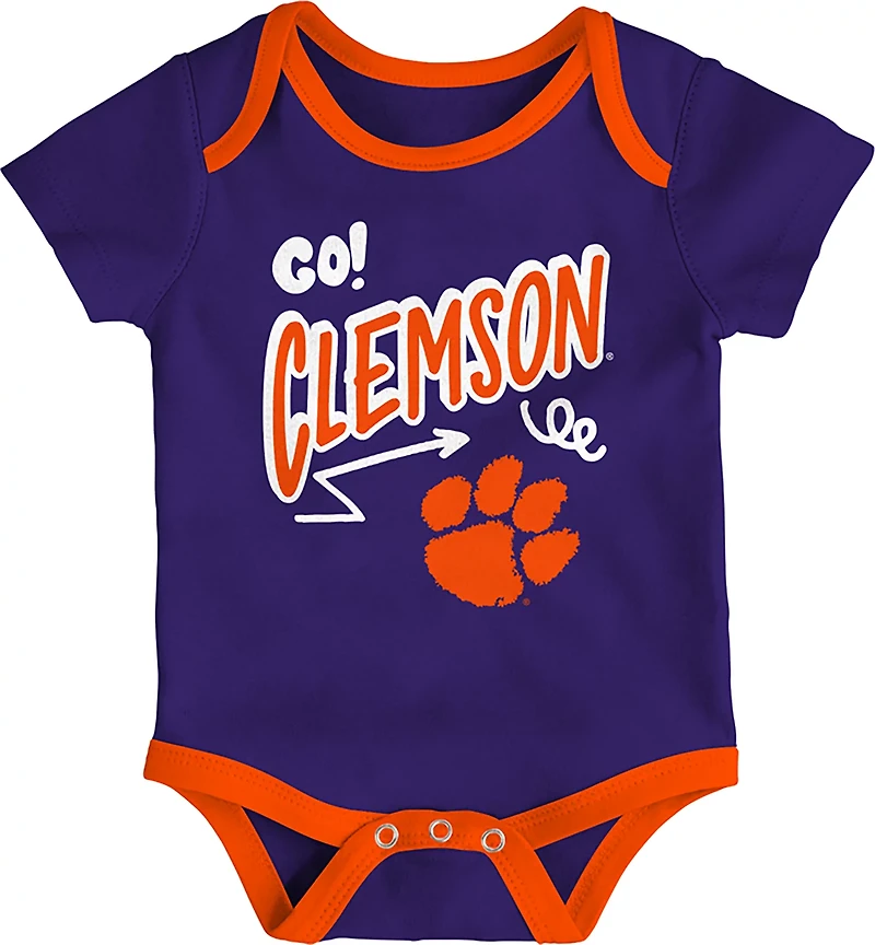 Outerstuff Infants' Clemson All Day Play 3-Piece Creeper Set