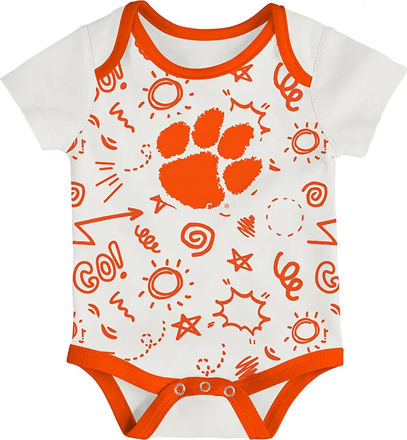 Outerstuff Infants' Clemson All Day Play 3-Piece Creeper Set