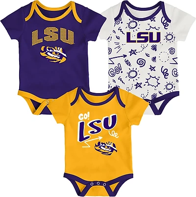 Outerstuff Infants' LSU All Day Play 3-Piece Creeper Set