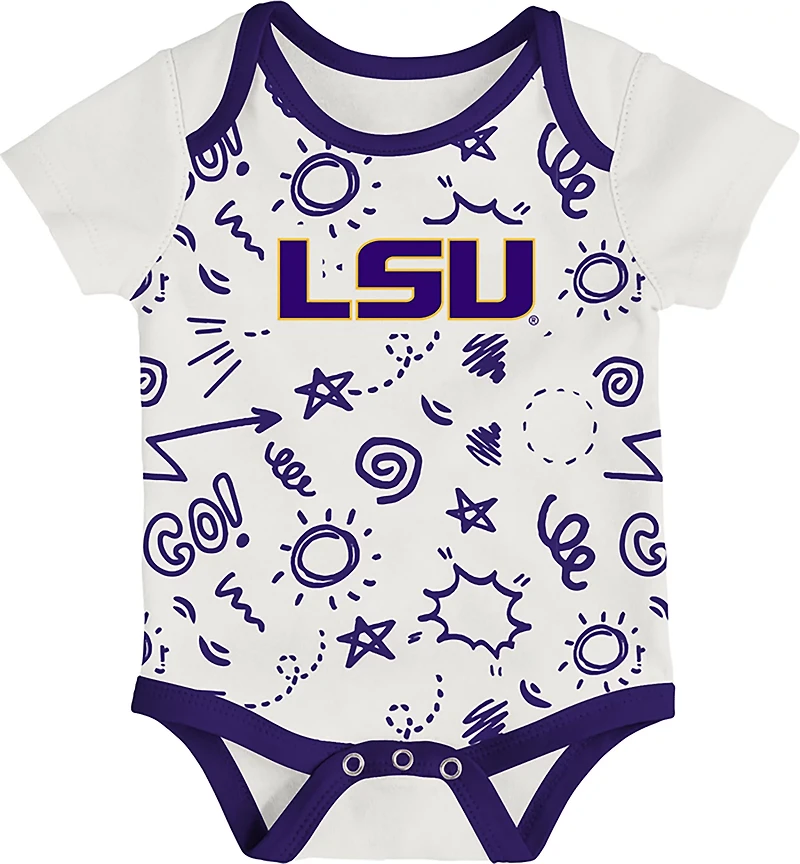 Outerstuff Infants' LSU All Day Play 3-Piece Creeper Set
