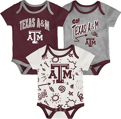 Outerstuff Infants' Texas A&M All Day Play 3-Piece Creeper Set