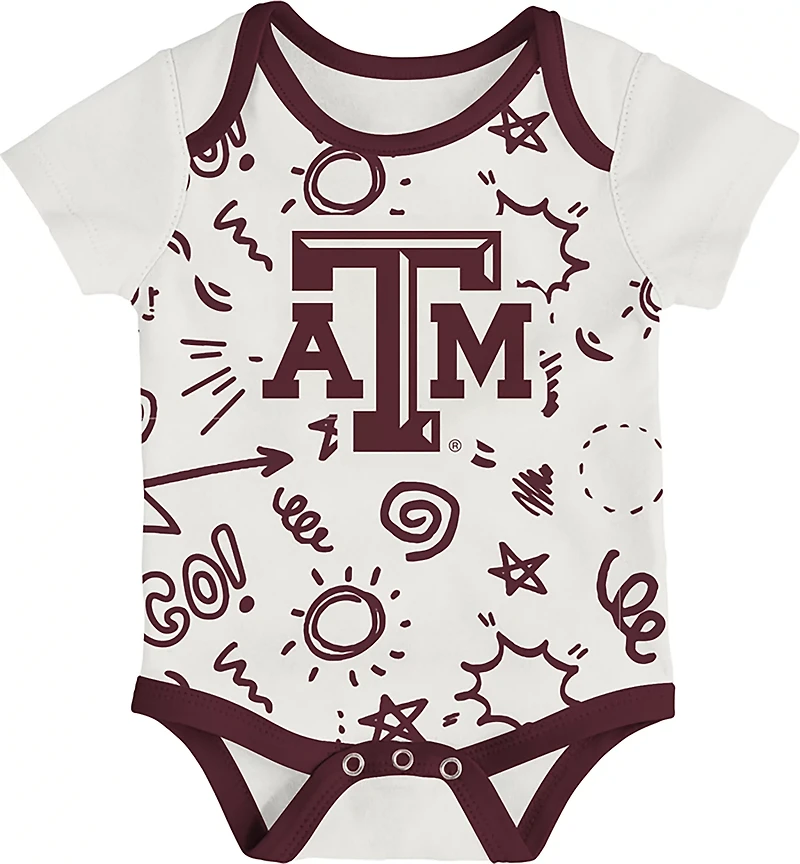 Outerstuff Infants' Texas A&M All Day Play 3-Piece Creeper Set